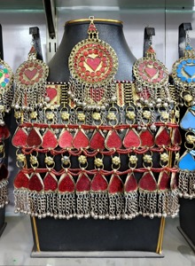 Meilleur prix, ensemble de bijoux afghans légers et robustes, collier vintage, boucles d'oreilles, forme personnalisée pour femmes, filles, Offre Spéciale pour mariage - Product Image 3