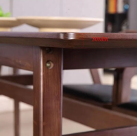 Mangoholz Rechteckiger Esstisch 6 Gepolsterte Stühle Moderner Stil Sheesham-Finish Höhenverstellbar Klappbar Wohnzimmer Zuhause