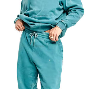 Ensemble de survêtement délavé à l'acide hiver à capuche décontracté respirant look vintage matériau doux pour la mode de tous les jours - Product Image 4