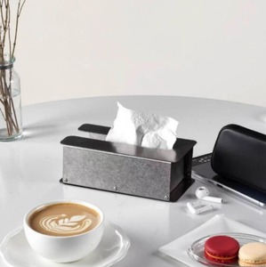 Boîte à mouchoirs et porte-mouchoirs en métal galvanisé - Product Image 5