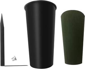 Florero de metal para tumbas, florero, decoración de tumbas para flores, hierro, revestimiento de polvo negro, arreglo floral, decoración conmemorativa - Product Image 4