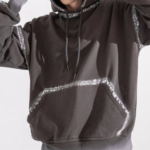 Sweat à capuche brodé pour homme 2026, coupe oversize, 100 % coton, décontracté, lavé, haute qualité, en molleton, pour l'hiver - Product Image 2