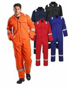 Mono FR de algodón 100% personalizado para hombre, traje de caldera de manga larga resistente al fuego con tiras reflectantes para soldadura y ropa de trabajo de seguridad - Product Image 6