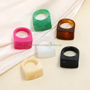 Stylish Classic-Style Women's Epoxy Resin Finger <b>Ring</b> Handmade with Custom Logo and Best Shape High Quality Fashion Accessory - Product Image 5