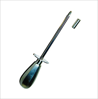 TCHARISMATECH Canule trocar vétérinaire manuelle 14cm x 5mm avec poignée en plastique en acier inoxydable et poignée en bois de 5mm pour chevaux