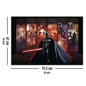 Affiche Hexalogy Star Wars de style moderne, en toile, avec cadre noir, représentant Darth Vader - Product Image 3