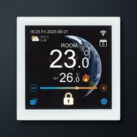 Termostato Inteligente WiFi con Pantalla Táctil Flexible para Oficina en Casa, 16A, Calefacción por Suelo Radiante Eléctrico, Calefacción por Suelo Radiante de Agua, Caldera de Gas