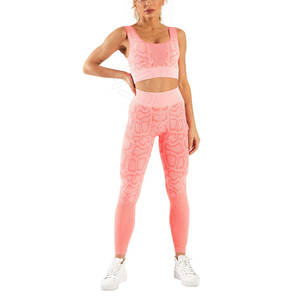 Venta al por mayor de verano de las mujeres sólido transpirable de talla grande de cintura media 100% algodón 2 piezas Fitness Yoga Set - Product Image 1
