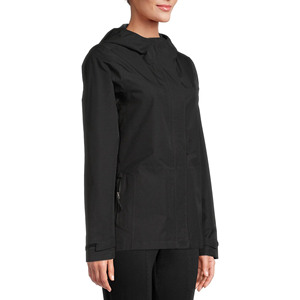 New Fashion Women's <b>Black</b> Hooded Waterproof <b>Windbreaker</b> Jacket With Zipper Closure Full Sleeve Utility Style Autumn Wear - Product Image 3