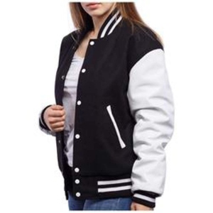 Active Women Varsity Jacket Button Up Athletic Inspirado en prendas de vestir exteriores de moda Ideal para ropa de calle deportiva y diaria - Product Image 2