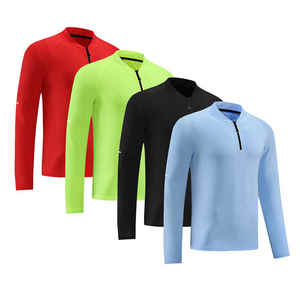 Vente en gros Chemises pour hommes à demi-fermeture éclair Chemises de mode confortables et décontractées OEM ODM Fournisseur direct usine Logo personnalisé Haut élégant pour hommes - Product Image 6