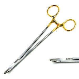 Crile Murray 6\" Manual Veterinary Orthopedic Instrument Gold Handle Stainless Steel Suturing Needle Holder Straight Surgical - Product Image 3