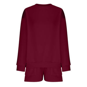 2025 femmes hiver 2 pièces solide sweat et short ensemble surdimensionné respirant Spandex/Polyester survêtement - Product Image 6