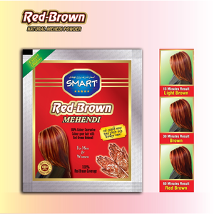 Polvo de Henna Rojo-Marrón Inteligente, Color Natural para el Cabello para Hombres y Mujeres, 10 g, Semipermanente - Product Image 1