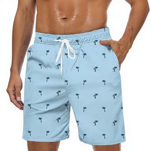 Shorts d'été formels respirants en Spandex/Polyester pour hommes, taille élastique, coupe décontractée, prêts pour la plage, confortables et imperméables - Product Image 1