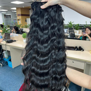 Venta al por mayor Super doble dibujado crudo vietnamita virgen humano ondulado natural Clip-ins extensión del proveedor - Product Image 1