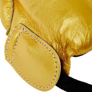 High Quality Custom Winning <b>Head</b> Guard Genuine Leather Golden Color Durable Boxing <b>Training</b> Gear with Lace-Up Closure Hand Grips - Product Image 4