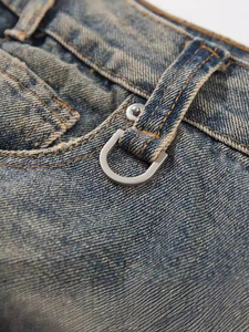 Jeans personnalisés pour hommes, grande taille, style vintage moyen, décontracté, tendance Y2K, jaune boue, délavé, hip-hop, écologique - Product Image 4