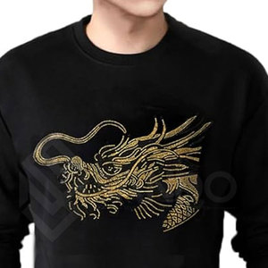 Servicio OEM hecho en alta calidad hombres strass sudadera venta al por mayor strass sudadera último diseño strass sudadera - Product Image 5