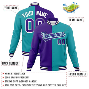 Chaqueta de béisbol Varsity personalizada para adultos y jóvenes cortavientos de lona ligera con cuello levantado para invierno - Product Image 2