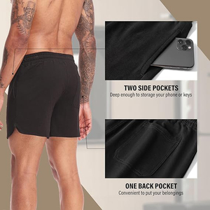 Shorts pour hommes en molleton chaud à taille élastique, coupe décontractée, 100% coton, uni, écologique, léger, confortable, durable, imperméable - Product Image 2