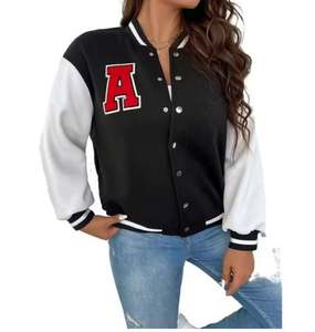 Femmes décontracté laine varsity vestes grande taille patchs personnalisés Chenille broderie conceptions soie hiver coton teint Baseball court - Product Image 6