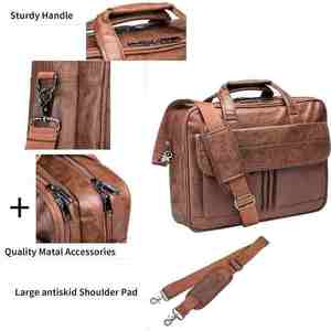 High Quality Stylish Men's Business Genuine <b>Leather</b> <b>Laptop</b> Messenger Shoulder <b>Bag</b> Durable Office Handbag-Wholesale - Product Image 4
