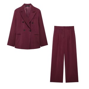 Commercio estero autunno nuovo stile europeo e americano Ankela rosso doppio petto giacca completo <span class=keywords><strong>pantaloni</strong></span> - Product Image 6