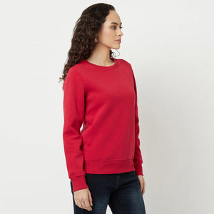 100% coton décontracté femmes sweats à capuche et sweat-shirts rouge manches longues Logo personnalisé OEM ODM Service pour la marque et la vente en gros - Product Image 4