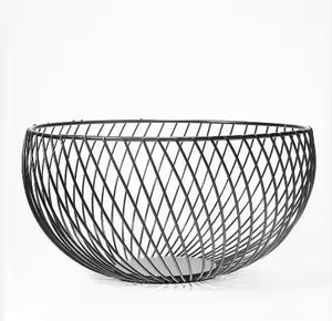 Exclusive Fruit <b>Basket</b> Black Metal With Base Stand Storage <b>Basket</b> for <b>Table</b> Top Kitchen Fruits Containing Usage - Product Image 3