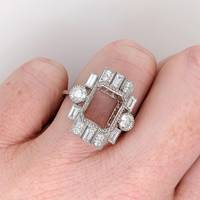 Bague de mariage en argent sterling 925 massif, style Art Déco, écologique, de haute qualité, faite à la main, plaquée or, taille émeraude 10x8mm, bijoux