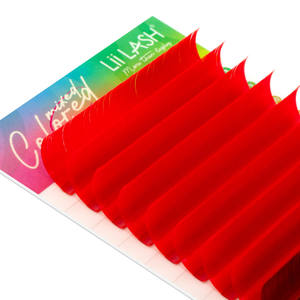 Pestañas de visón de colores mixtos, extensiones de pestañas individuales de seda suave y radiante, efecto de abanico automático, cajas de pestañas coloridas únicas al por mayor - Product Image 1