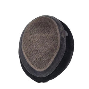 Perruque toupet Miraje Model Taz BD en cheveux humains Remy indiens avec une densité de 100%, vague profonde naturelle et vague corporelle, base en dentelle PU - Product Image 5