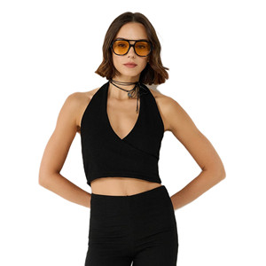T-shirt pour femme 100% coton, col rond, manches longues, coupe classique - Product Image 4