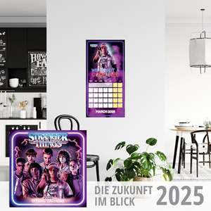 Calendrier mural et de table Stranger Things 2025, design imprimé sur papier avec horloge et mini-affiches pour exposition - Product Image 1