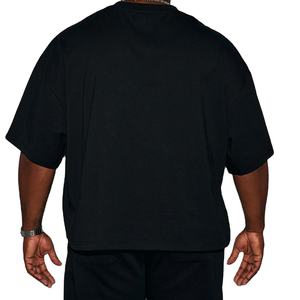 Camiseta Extra Grande de Algodón Cómodo de Alta Calidad, 350 GSM, Estilo Urbano, con Logotipo Personalizado, Ajuste Holgado, para Hombre y Mujer, Camiseta Corta Cuadrada - Product Image 5