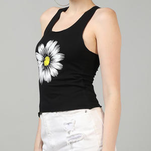 Camiseta sin mangas personalizada para mujer, camiseta sin mangas lisa con patrón sólido, servicio OEM, camisetas de longitud corta estampadas - Product Image 6