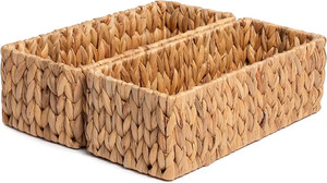 Modern Home Decor Rectangular Hyacinth Tray Basket Water Hyacinth Woven Straw Seagrass Rattan Gift Tray Storage Boxes <b>Bins</b> - Product Image 2