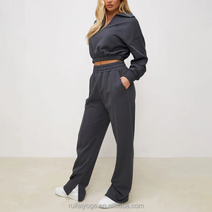 Performance Inspired Tracksuit Jogger Set Two Piece Sportswear Long Sleeve <b>Hoodie</b> and Pants Sports Outfit for Versatile Wear - Product Image 6