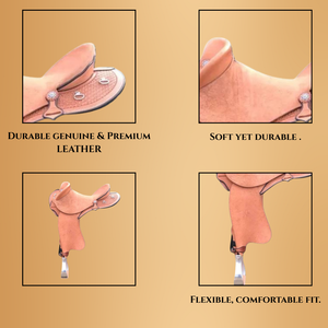 Sillín de cuero australiano de media raza artesanal premium en color natural Accesorios para caballos - Product Image 3