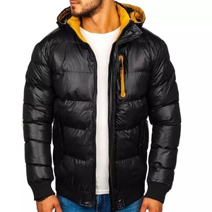 2022 Veste d'hiver pour hommes avec logo personnalisé avec col montant extérieur chaud mode brillant bulle vers le bas méthode de tissage non tissé - Product Image 1