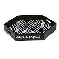 Vente chaude Plateau décoratif en bois fait à la main Poignées en métal poli argenté Plateau décoratif de cuisine-Commandes en gros Tarifs réduits - Product Image 5