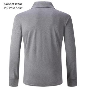 Chemises polo pour hommes, manches longues, col polo athlétique - Product Image 5