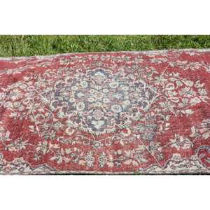 พรมขนสัตว์สีเบจสีแดงคลาสสิกขนาด4.3x9.5ฟุตสไตล์กิลิมขนาดใหญ่พรมสี่เหลี่ยมสไตล์ตุรกีการออกแบบการเย็บปะติดปะต่อกันด้วยน้ำยางสำหรับห้องโถงห้อง - Product Image 5