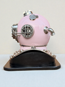 <b>PINK</b> Vintage Brass Diving Helmet Decorative Showpiece | Antique Nautical Deep Sea Diver Helmet - Product Image 6