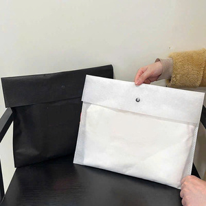 Bolsa de Almacenamiento con Cierre de Botón, de Tela No Tejida, Ecológica, Duradera, con Cordón, para Documentos, Desechable, con Logotipo Personalizado - Product Image 1