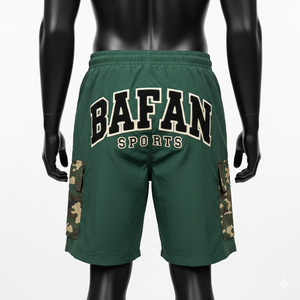 Shorts de Baño para Hombre de Poliéster Verde Oscuro de Alta Calidad, Ligeros, de Secado Rápido, Transpirables, con Cintura Elástica, Bolsillo con Camuflaje y Bordado - Product Image 3