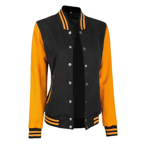 Chaquetas con letras y logotipo personalizado de talla grande para mujer, diseño de béisbol transpirable, forro de lana, algodón, fabricante directo de fábrica - Product Image 6