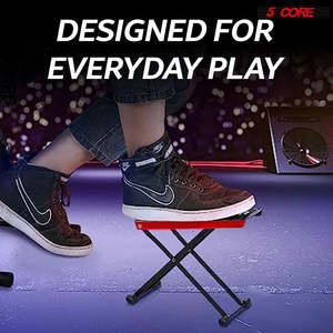 5Core Guitar Foot <b>Stool</b> Height Adjustable <b>Folding</b> Leg Rest Classical Footrest - Product Image 4