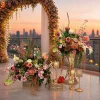 Set Dekorasi Bunga Artifisial Modern Warna Pink Peach 2027 untuk Pernikahan, Atap, Teras, dan Acara